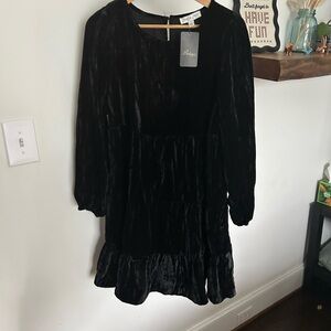 She + Sky Black Velvet Dress